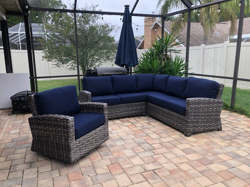 Lakeside 3 Pce Sectional - Outdoor Wicker - - Greathouse