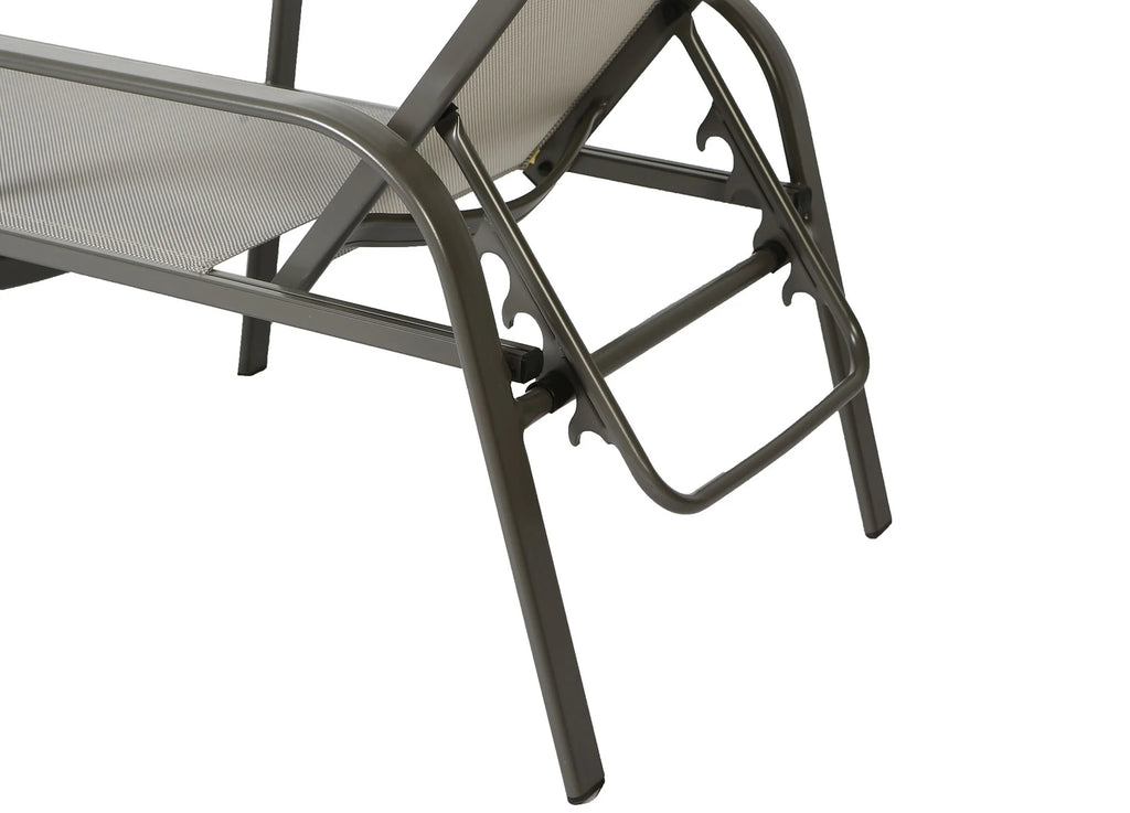 Leucadia Chaise Lounge - Gray - Aluminum - - Greathouse