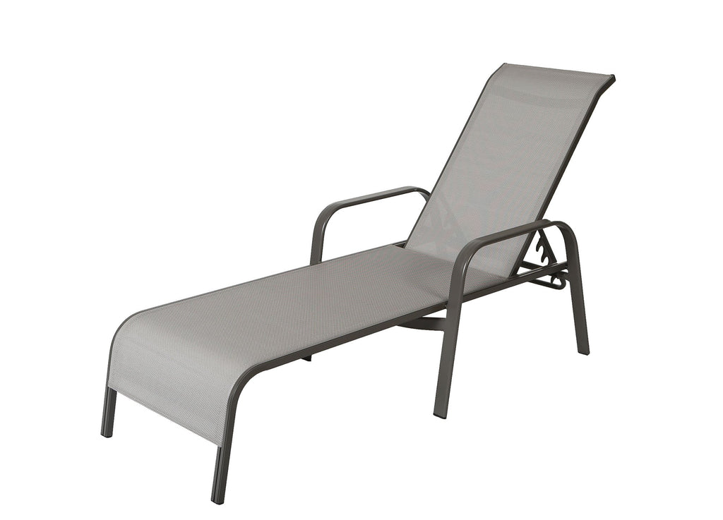Leucadia Chaise Lounge - Gray - Aluminum - - Greathouse