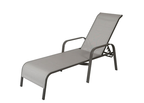 Leucadia Chaise Lounge - Gray - Aluminum - - Greathouse