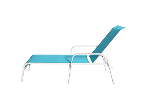 Leucadia Chaise Lounge - Aqua - Aluminum - - Greathouse