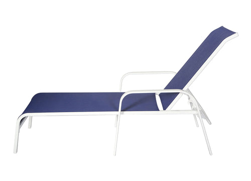 Leucadia Chaise Lounge - Blue - Aluminum - - Greathouse