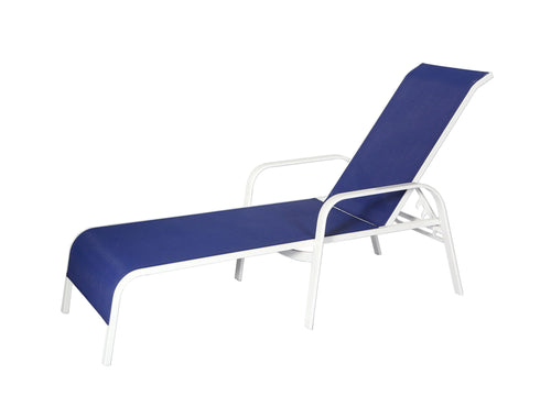 Leucadia Chaise Lounge - Blue - Aluminum - - Greathouse