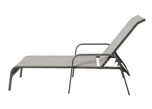 Leucadia Chaise Lounge - Gray - Aluminum - - Greathouse