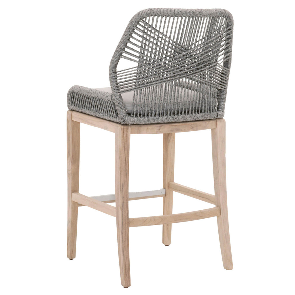 Loom Outdoor Bar Stools Platinum & Gray - Outdoor Teak - - Greathouse