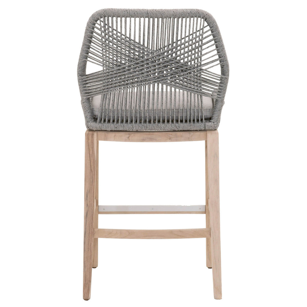 Loom Outdoor Bar Stools Platinum & Gray - Outdoor Teak - - Greathouse