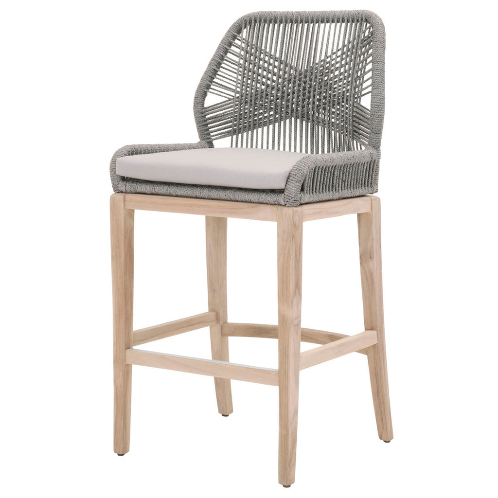 Loom Outdoor Bar Stools Platinum & Gray - Outdoor Teak - - Greathouse