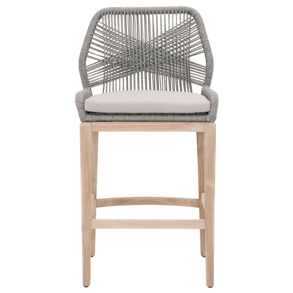Loom Outdoor Bar Stools Platinum & Gray - Outdoor Teak - - Greathouse