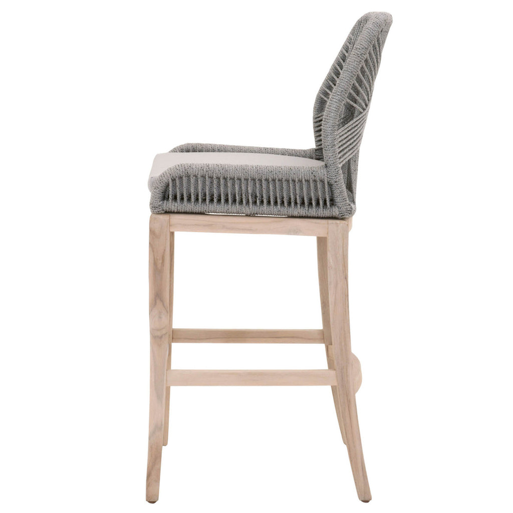 Loom Outdoor Bar Stools Platinum & Gray - Outdoor Teak - - Greathouse