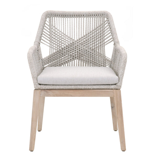 Loom Outdoor Dining Arm Chairs Taupe - Outdoor Teak - - Greathouse