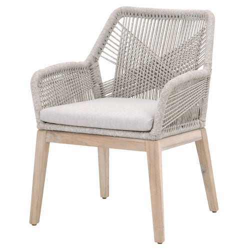 Loom Outdoor Dining Arm Chairs Taupe - Outdoor Teak - - Greathouse
