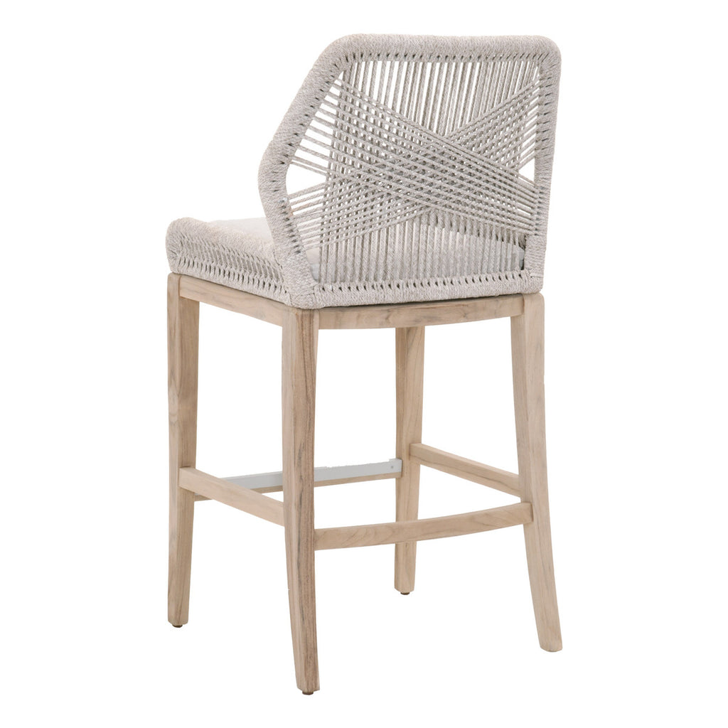 Loom Outdoor Bar Stools Taupe & White - Outdoor Teak - - Greathouse
