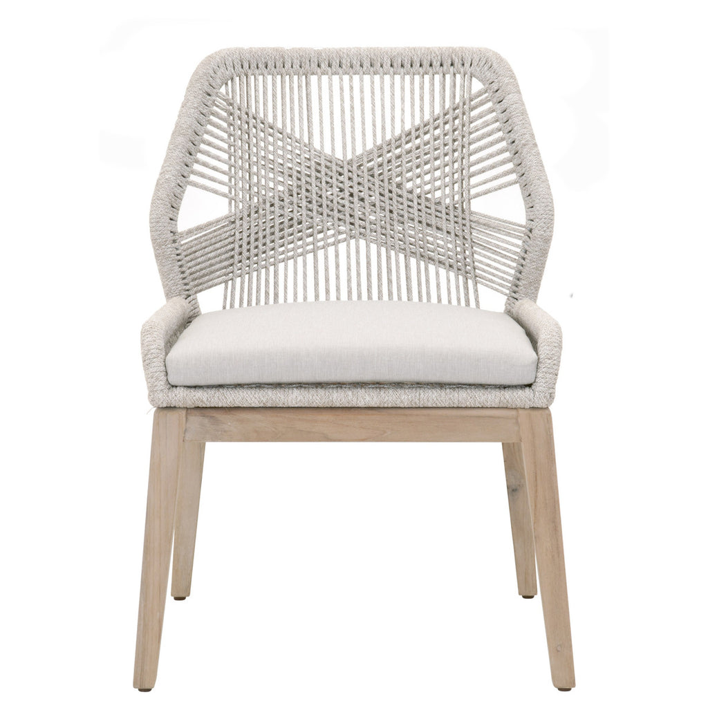 Loom Outdoor Armless Dining Chairs Taupe - Outdoor Teak - - Greathouse