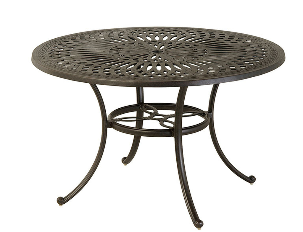 Mayfair 54" Round Dining Table with Inlaid Lazy Susan - Aluminum - - Greathouse