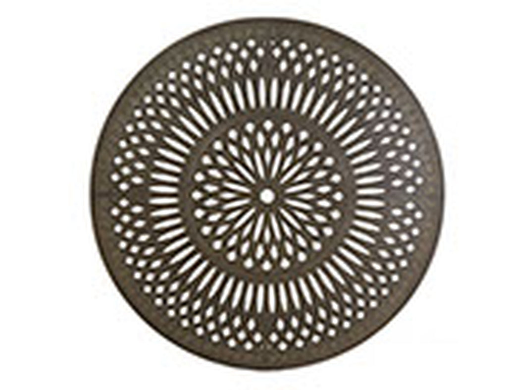 Mayfair 54" Round Dining Table with Inlaid Lazy Susan - Aluminum - - Greathouse