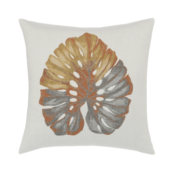 metallic leaf throw pillow