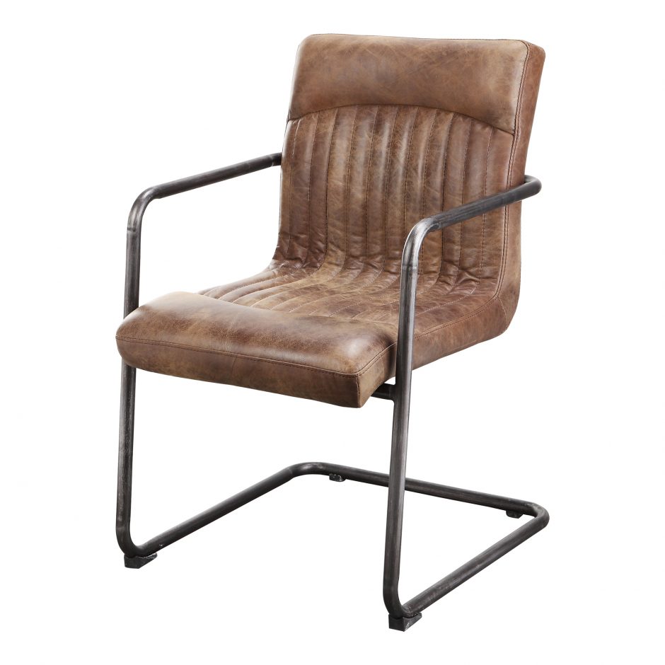 Pair of ANSEL ARM CHAIRs LIGHT BROWN - Dining Chairs - - Greathouse