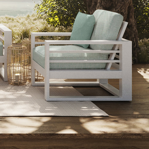 Palermo Club Chair - White - Aluminum - - Greathouse