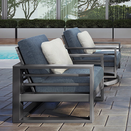 Palermo Club Chair - Graphite - Aluminum - - Greathouse