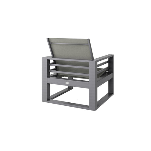 Palermo Sling Club Chair - Graphite - Aluminum - - Greathouse