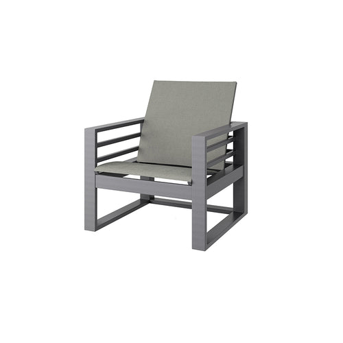 Palermo Sling Club Chair - Graphite - Aluminum - - Greathouse