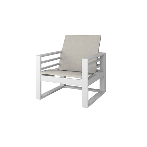 Palermo Sling Club Chair - White - Aluminum - - Greathouse