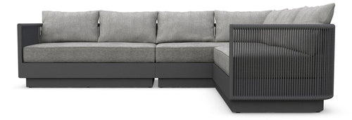 Porto 3 Piece Sectional - Charcoal - Aluminum - - Greathouse