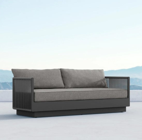 Porto Sofa - Charcoal - Aluminum - - Greathouse