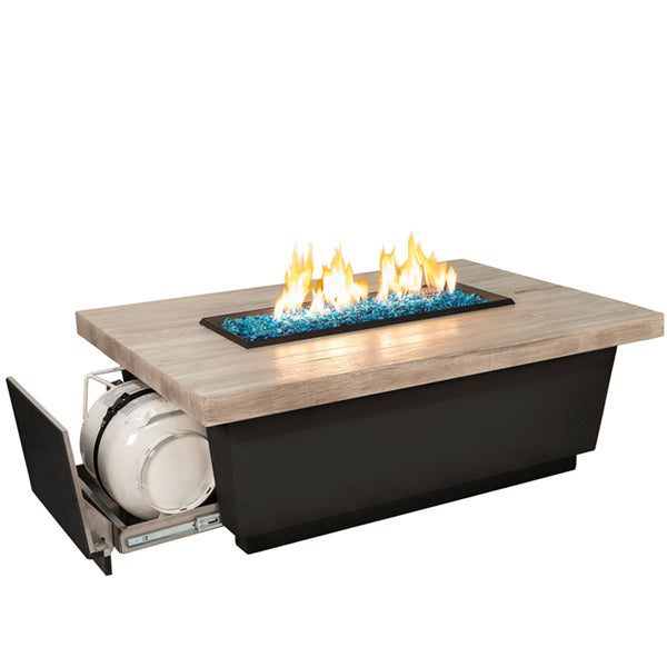 Reclaimed Contempo Rectangle Firetable Horizontal Propane Tank - Fire Tables - - Greathouse