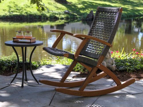 La Jolla Brown Modern Rocking Chair - Outdoor - - Greathouse