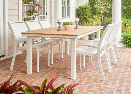 Armless Kendall 84" Dining Set - Marine Grade Polymer - - Greathouse