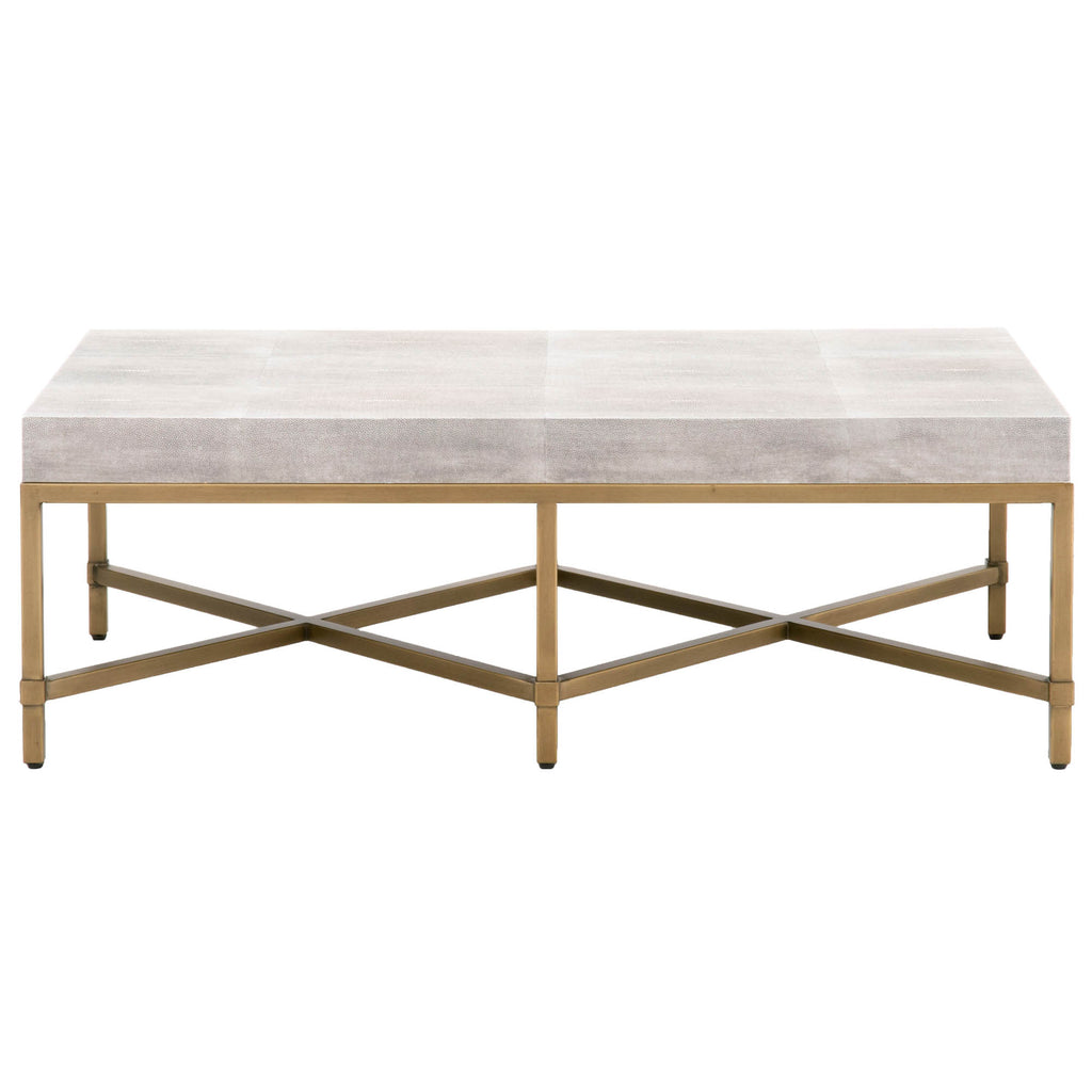 Strand White Shagreen Coffee Table - Coffee Tables - - Greathouse