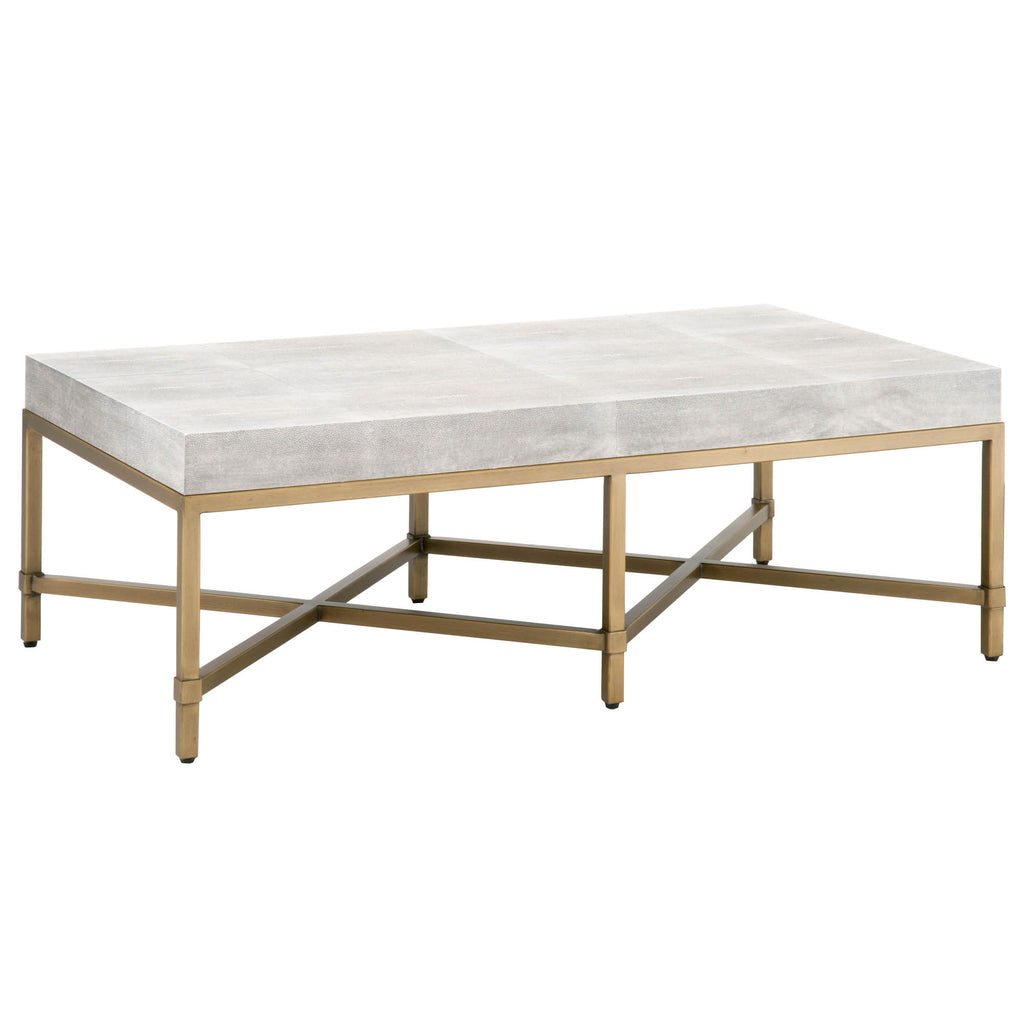 Strand White Shagreen Coffee Table - Coffee Tables - - Greathouse