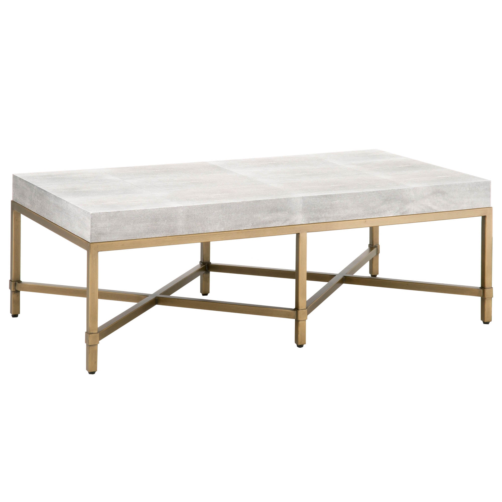 Strand White Shagreen Coffee Table - Coffee Tables - - Greathouse