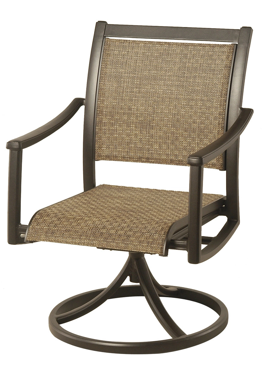 Stratford Sling Swivel Dining Chair - SOLD IN PAIRS - Aluminum - - Greathouse