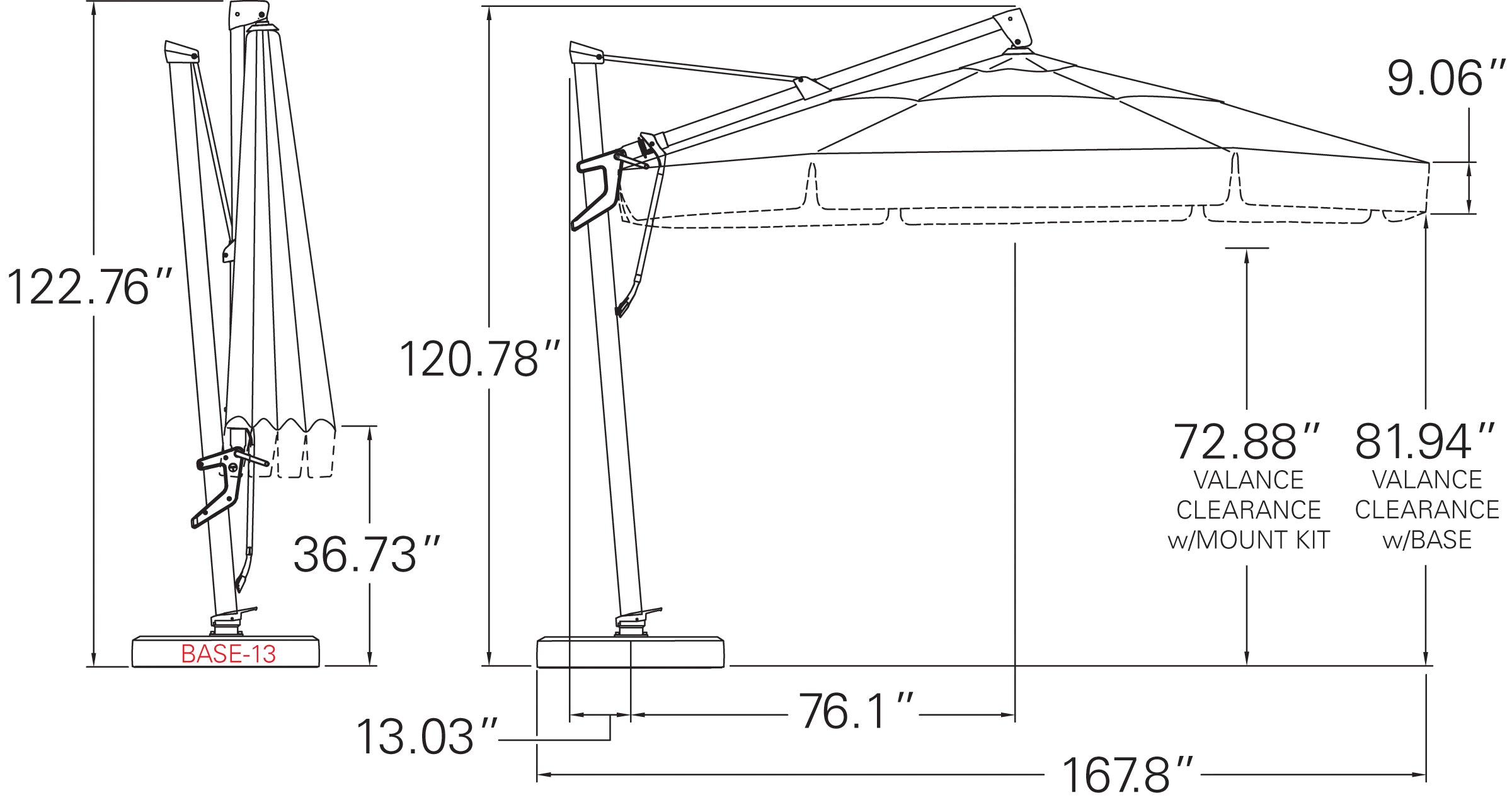 building plan for prism patio umbrella stand 13ft Octagon Starlux AKZ Plus Cantilever – Greathouse