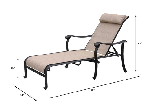 Trinity Chaise Lounge - Aluminum - - Greathouse