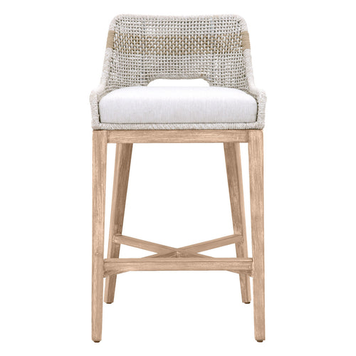 Tapestry Outdoor Barstools Taupe Stripe - Outdoor Teak - - Greathouse