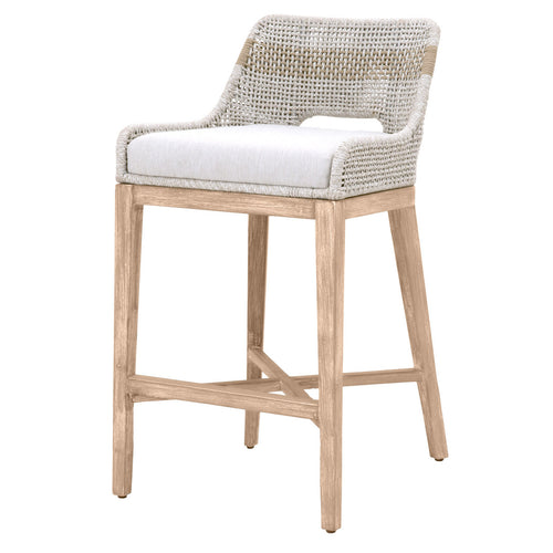 Tapestry Outdoor Barstools Taupe Stripe - Outdoor Teak - - Greathouse