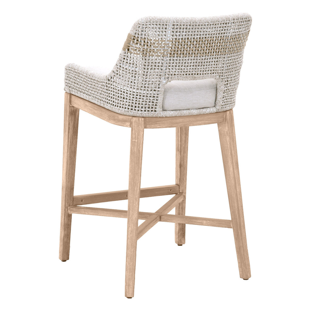 Tapestry Outdoor Barstools Taupe Stripe - Outdoor Teak - - Greathouse