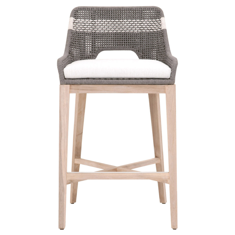 Tapestry Outdoor Barstools White Speckle Stripe