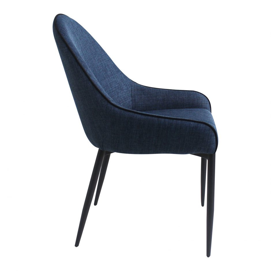 Pair of LAPIS DINING CHAIRs DARK BLUE