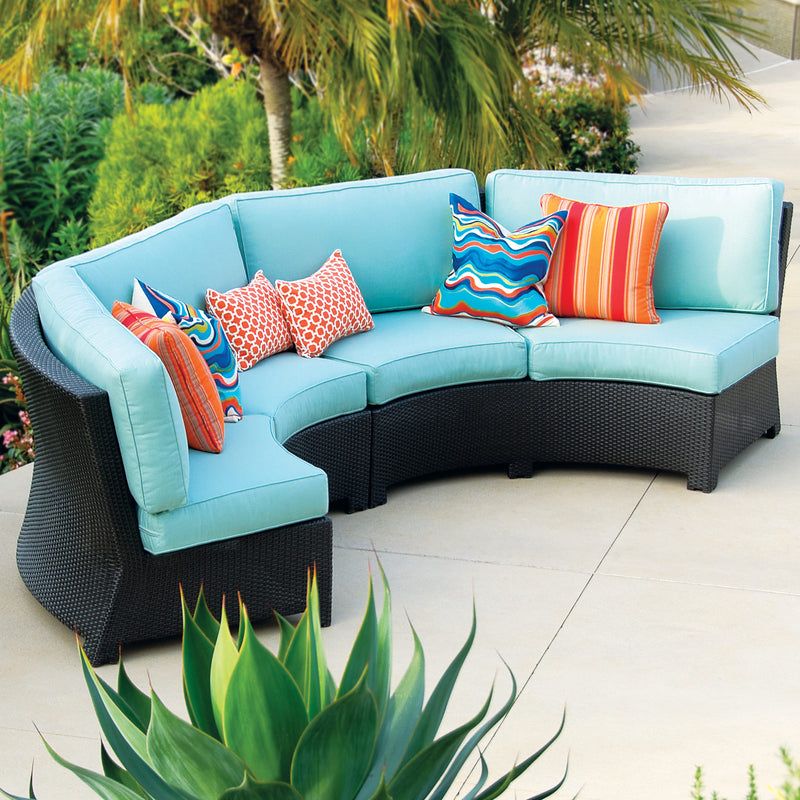 Valencia 2 Piece Curve Sofa Sets - Outdoor Wicker - - Greathouse