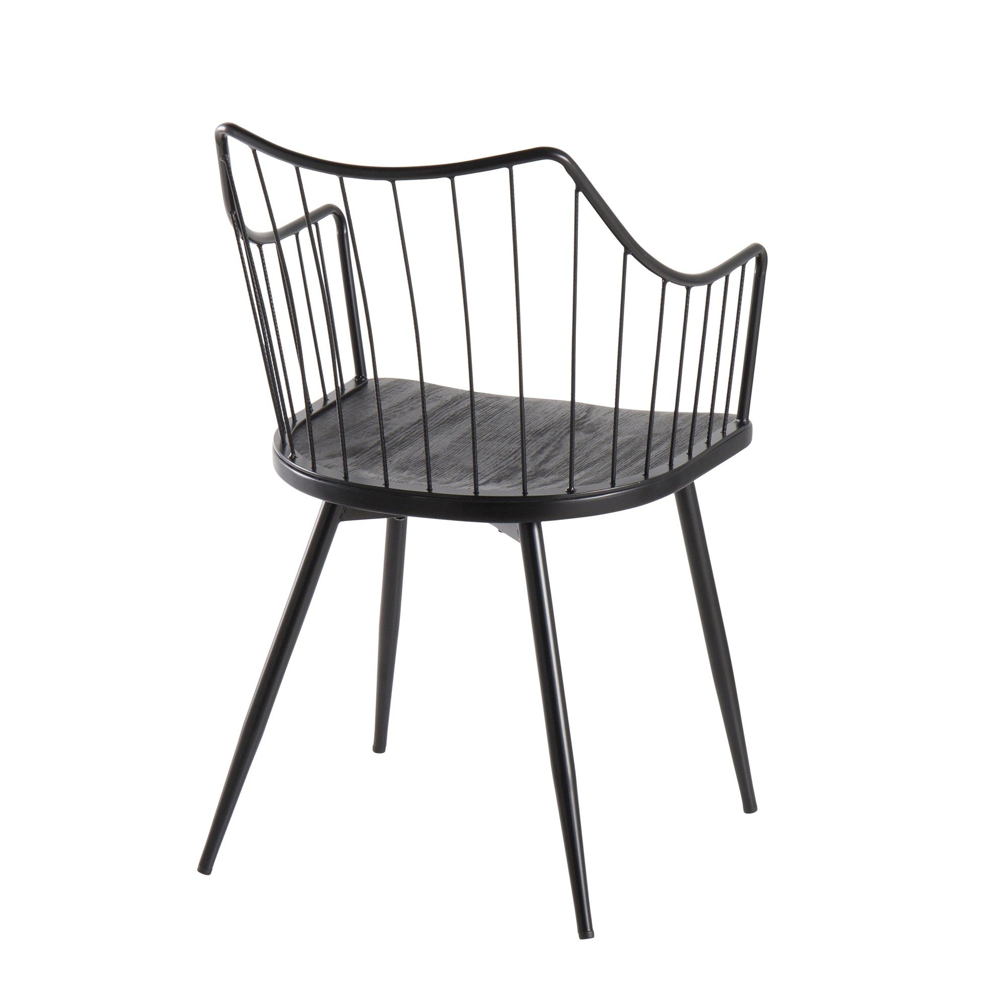 Black metal discount wire dining chairs