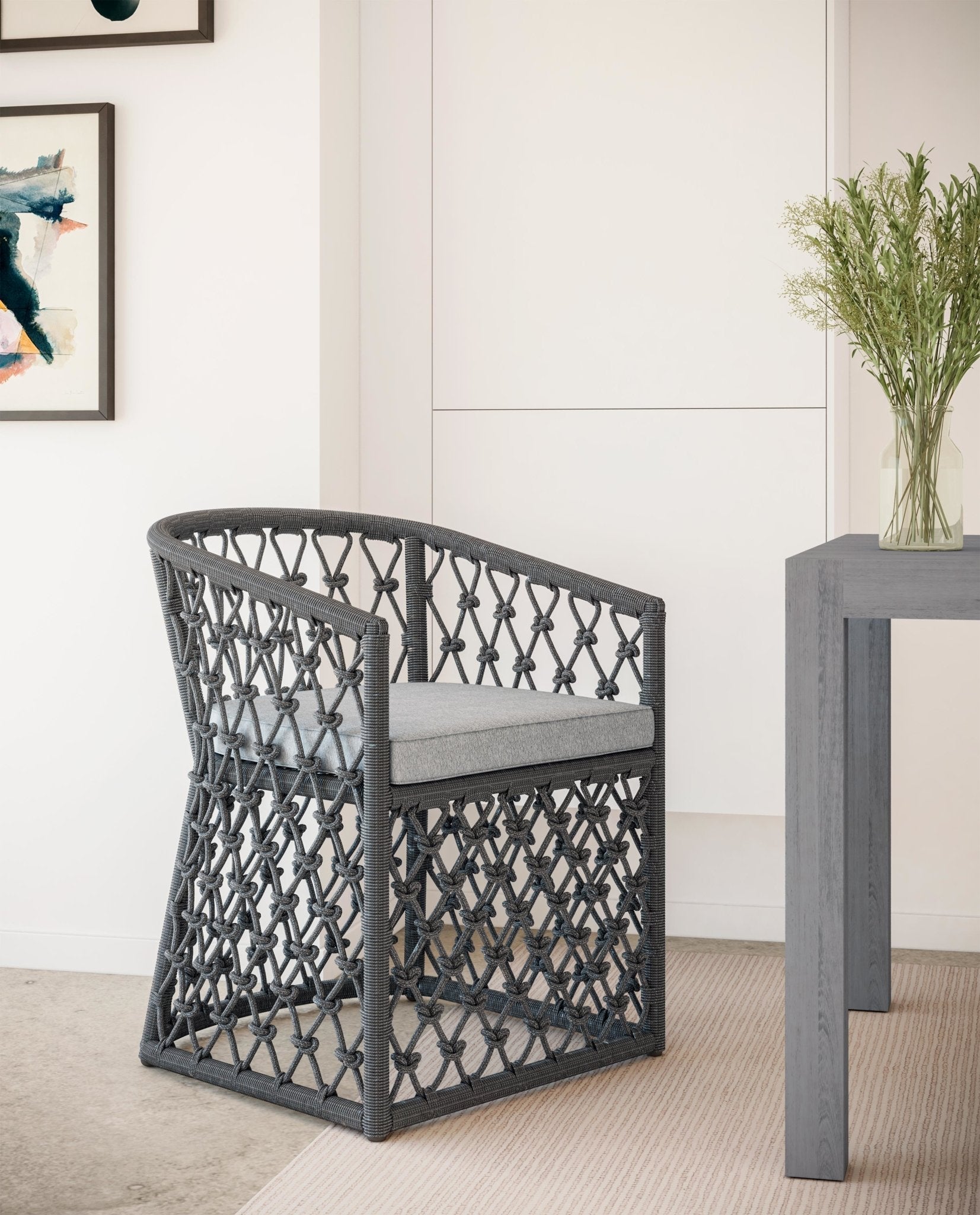 Amelia Outdoor Dining Chair - Charcoal - Outdoor Dining Chairs - - Greathouse
