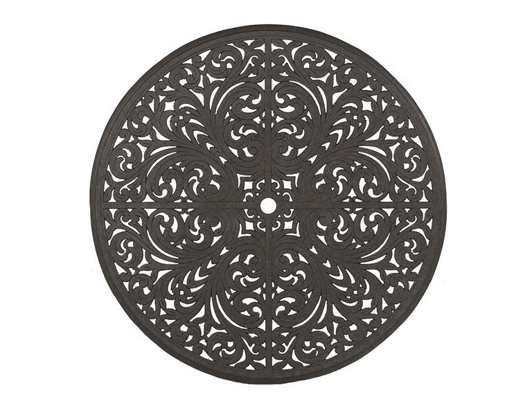 Chateau 54" Hexagonal Dining Table Inlaid Lazy Susan