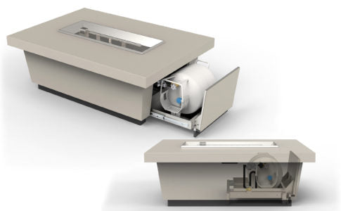 Contempo Rectangle Firetable Horizontal Propane Tank