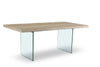 White Wash Glass Dining Table